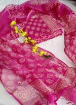 Cotton Pink Casual Wear Printed Salwar Suit